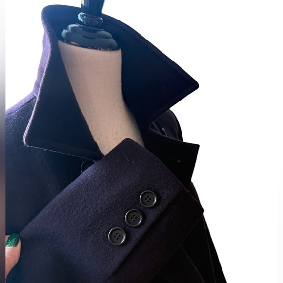 Evan Picone Peacoat Women's 100% Wool Plum Color Vintage Winter - Picture 3 of 13